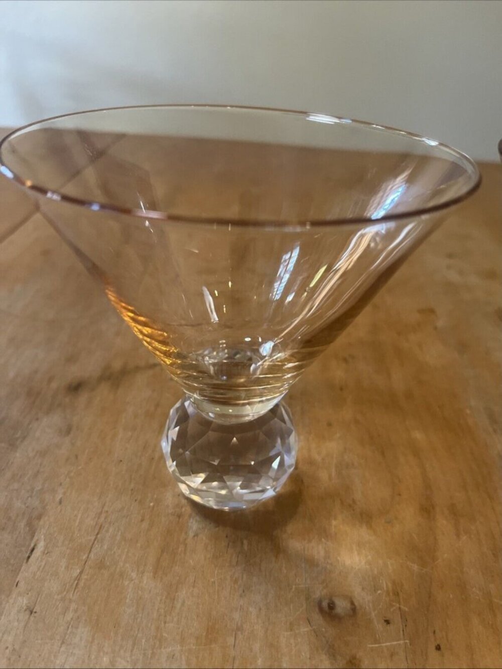 2 Disco Base Cocktail Martini Cosmo Champagne Glasses Slight Apricot Color